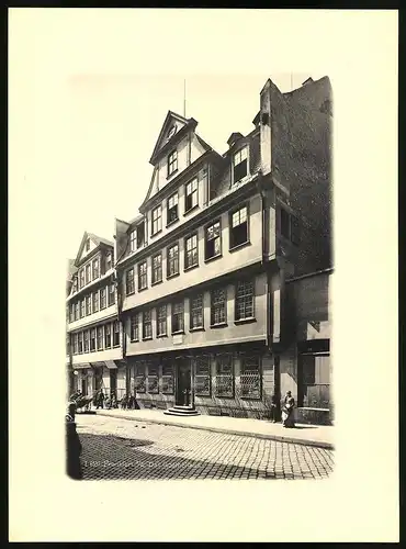 Fotografie - Lichtdruck, Ansicht Frankfurt / Main, Strasse am Goethehaus, Grossformat 34 x 25cm