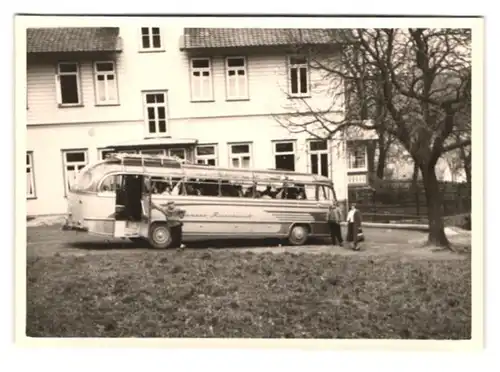 3 Fotografien Bus Mercedes Benz, Omnibus-Reisebus Aussen - und Innenansicht