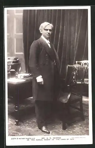 AK Schauspieler A.E. George als Rev. Samuel Roden in dem Film The Fires of Fate