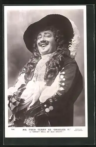AK Schauspieler Fred Terry als Charles II. in dem Film Sweet nell of old Drury