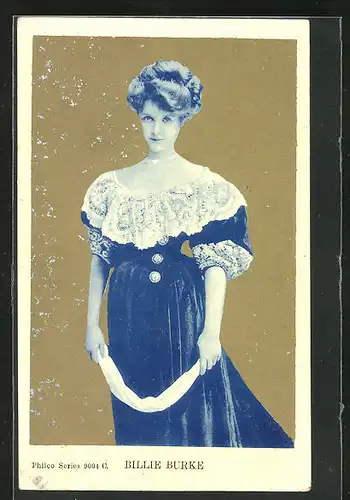 AK Schauspieler Billie Burke in spitzen besetzter Robe mit Hochsteckfrisur