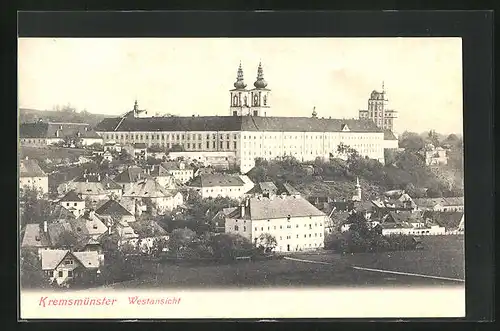 AK Kremsmünster, Westansicht der Stadt