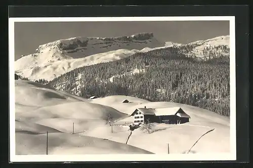 AK Hirschegg, Gasthaus Echtler im Schnee