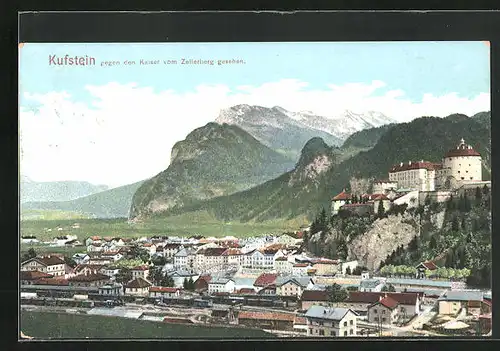 AK Kufstein, Ort vor dem Kaiser, Bahngleise