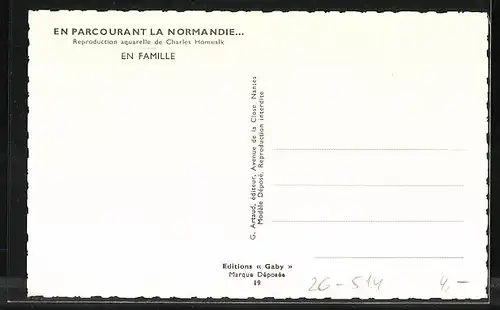 Künstler-AK Charles Homualk: La Normandie, En Famille