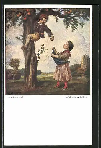 Künstler-AK Ludwig von Zumbusch: Die kleinen Apfeldiebe