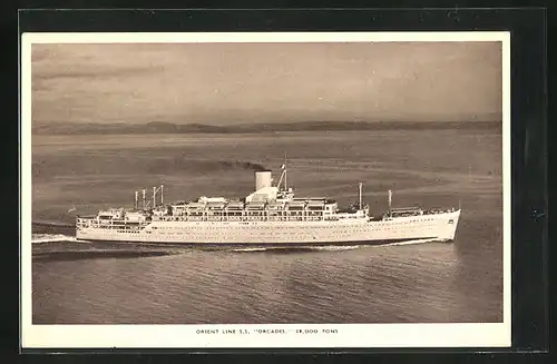 AK Orient Line SS Orcades, Passagierschiff vor Küste