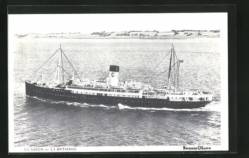 AK Passagierschiff SS Britannia im Kanal, Swedish Lloyd
