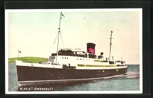 AK Passagierschiff RMS Snaefell kommt nach Fahrt zurück