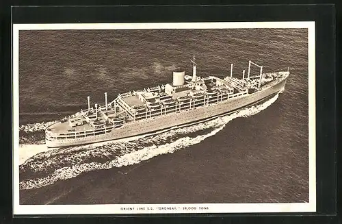 AK Passagierschiff SS Oronsay von oben, Orient Line