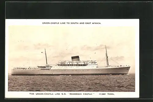 AK Passagierschiff SS Rhodesia Castle bei ruhiger See