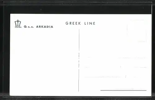 AK Passagierschiff SS Arkadia, Greek Line