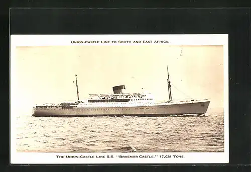 AK Passagierschiff SS Braemar Castle, Union-Castle Line