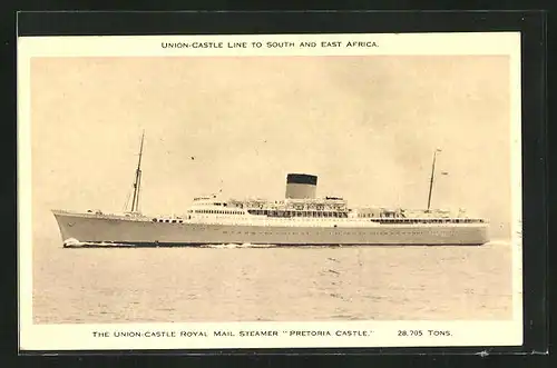 AK Passagierschiff RMS Pretoria Castle, Union-Castle Line