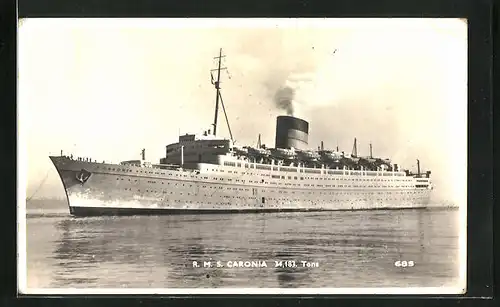 AK Passagierschiff RMS Caronia in voller Fahrt