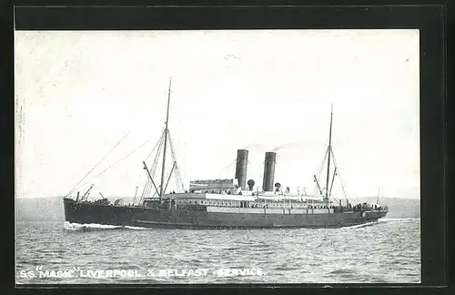 AK Passagierschiff SS Magic, Liverpool & Belfast Service