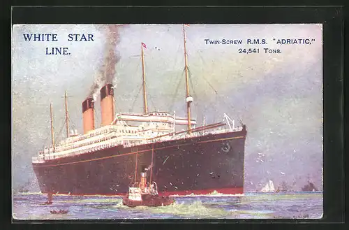 AK Passagierschiff RMS Adriatic, White Star Line