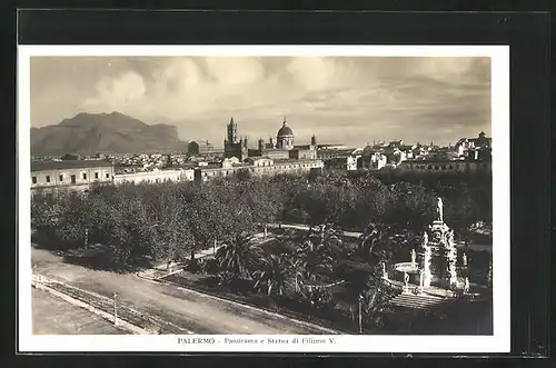 AK Palermo, Panorama e Statua di Filippo V.