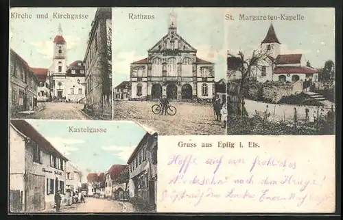 AK Epfig i. Els., Kirche und Kirchgasse, Kastelgasse
