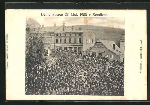 AK Semil / Semily, Demonstrace 28. List. 1905