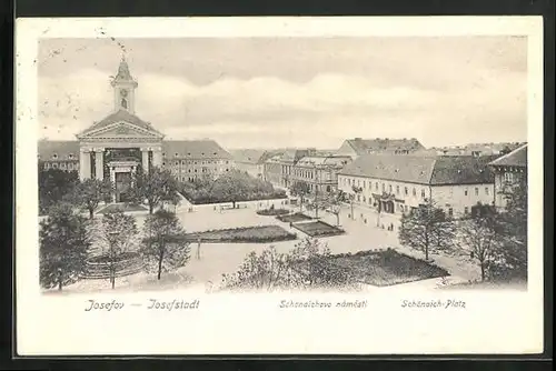 AK Josefstadt / Josefov / Jaromer, Blick auf den Schönaich-Platz