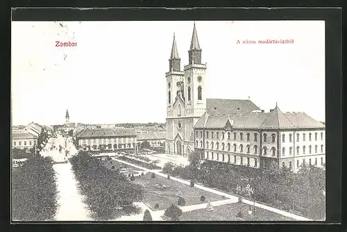 AK Zombor, Ortspartie mit Kirche