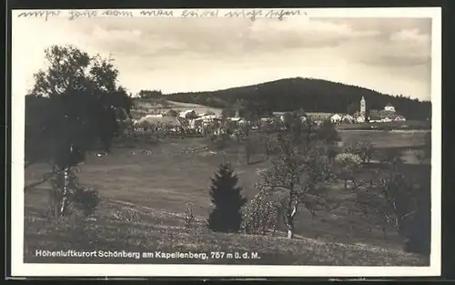 AK Schönberg am Kapellenberg, Teilansicht mit Kirche