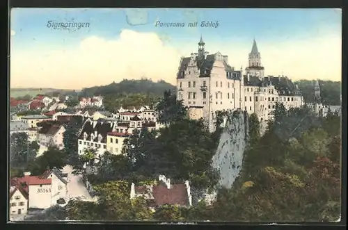 AK Sigmaringen, Panorama mit Schloss