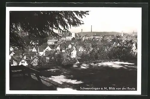 AK Schwenningen a. N., Blick von der Reufe auf den Ort
