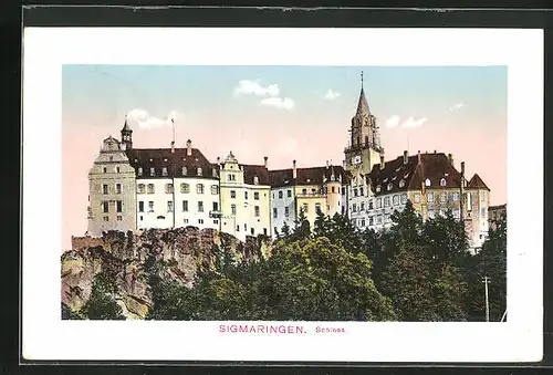 AK Sigmaringen, Schloss im Abendlicht