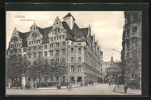 AK Leipzig, Blick auf das neue Stadthaus