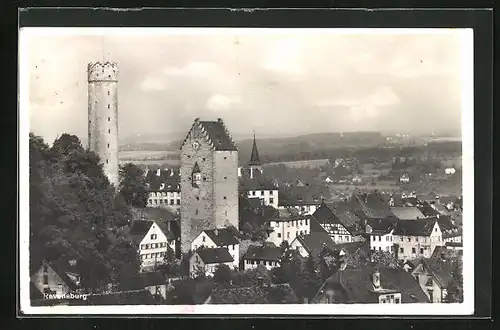 AK Ravensburg, Blick auf Stadt aus der Vogelschau