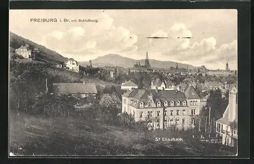 AK Freiburg i. Br., St. Elisabeth und Schlossberg