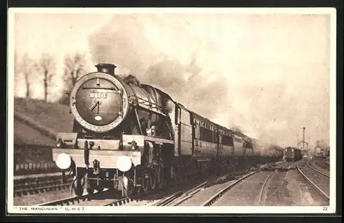 AK englische Eisenbahn The Mancunian 6170, LMS