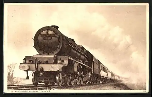 AK englische Eisenbahn The Merseyside Express 6212, LMS