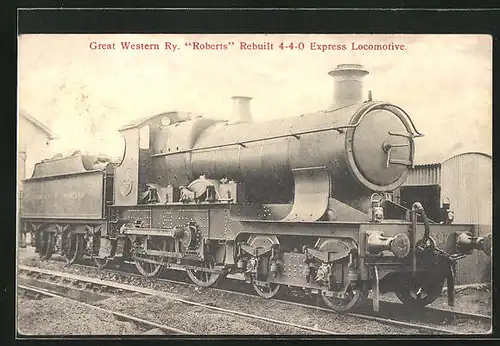 AK englische Eisenbahn Roberts, Great Western RY, rebuilt 4-4-0 Express Locomotive