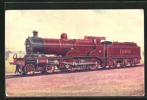 AK englische Eisenbahn 1000, Three Cylinder Compound Express Locomotive, Midland Railway