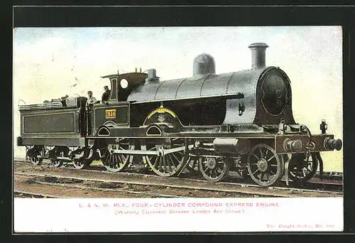 AK englische Eisenbahn 1955, L & N W RLY, Four Cylinder Compound Express Engine