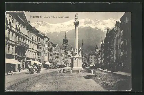 AK Innsbruck, Maria-Thresienstrasse, Denkmal