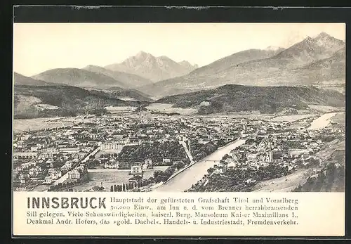 AK Innsbruck, Stadt mit Bergkulisse