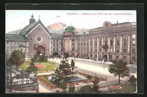 AK Innsbruck, Hofburg, Hofkirche, Leopoldsbrunnen