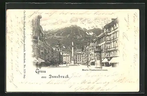 AK Innsbruck, Maria-Theresienstrasse, Anna-Säule