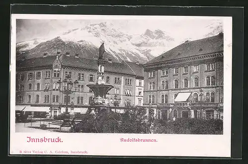 AK Innsbruck, Rudolfsbrunnen, Geschäft Fotograf F. Gratl