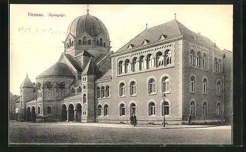 AK Dessau, Ansicht der Synagoge