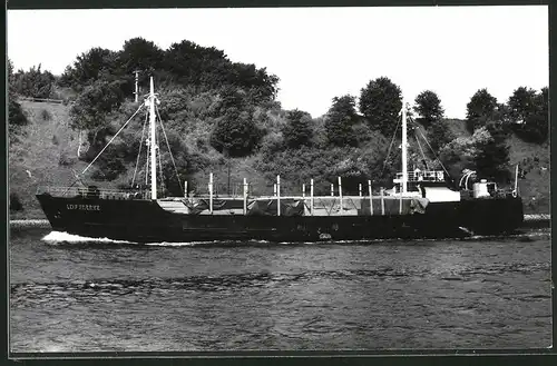 Fotografie Frachtschiff Leif Staerke in Fahrt