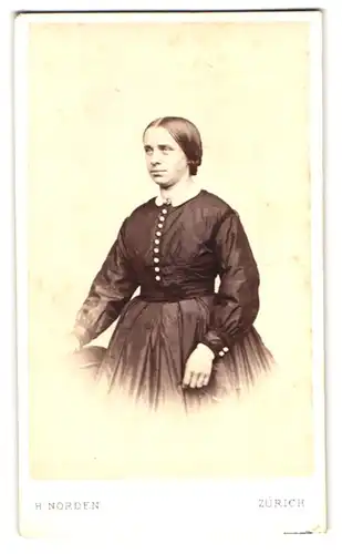 Fotografie H. Norden, Zürich, Portrait junge Dame im Kleid
