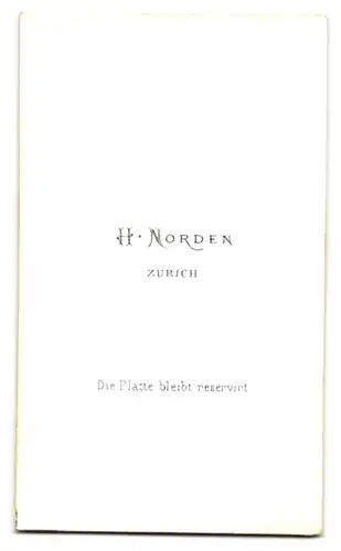 Fotografie H. Norden, Zürich, Portrait junge Dame im Kleid