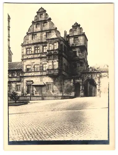 2 Fotografien unbekannter Fotograf, Ansicht Bamberg, alte Hofhaltung am Domplatz