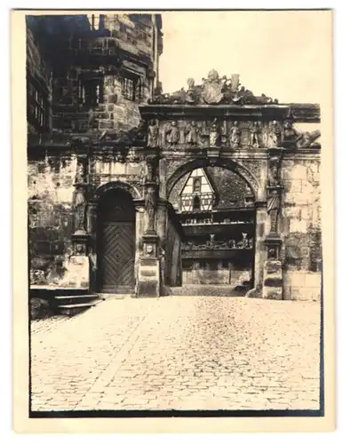 2 Fotografien unbekannter Fotograf, Ansicht Bamberg, alte Hofhaltung am Domplatz