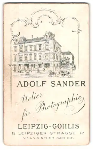 Fotografie Adolf Sander, Leipzig-Gohlis, Leipziger Str. 12, Ansicht Leipzig, Ateliersgebäude des Fotografen